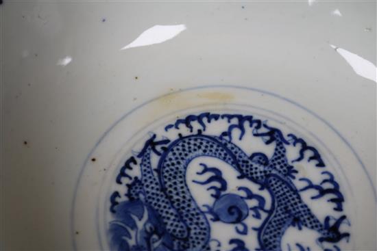 A Chinese blue and white bowl, 19th century, diameter 26cm